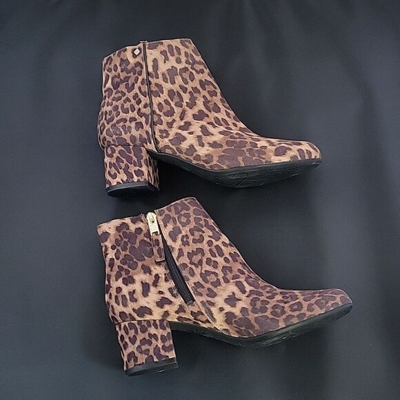 SAM&LIBBY LEOPARD PRINT SIDE ZIPPER CLOSURE WOMEN'S BOOTS - Picture 9 of 16